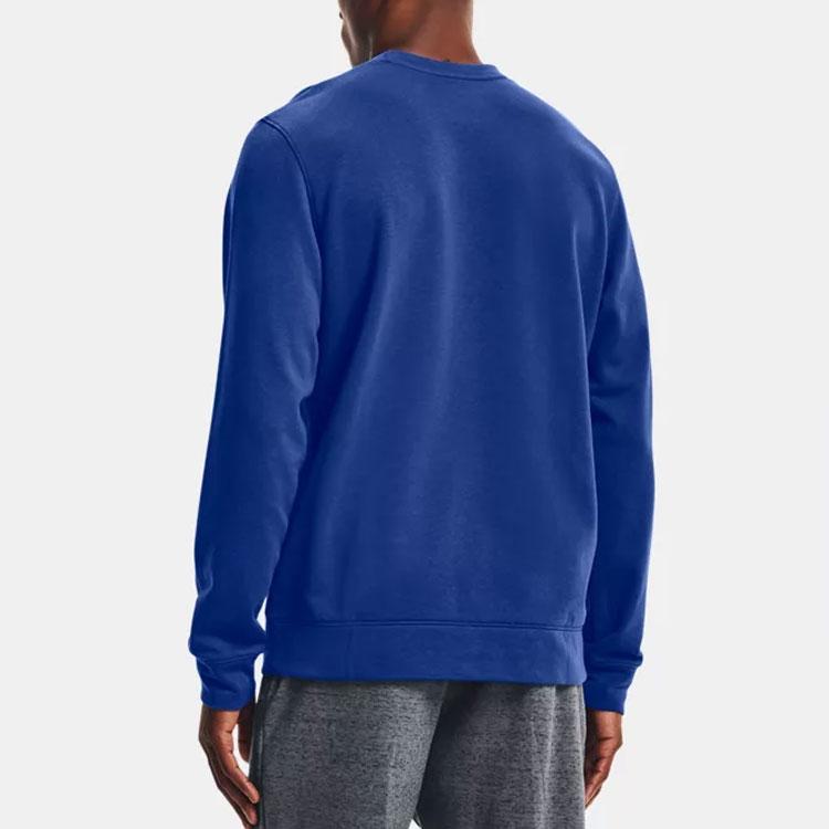 Under Armour Rival Letter Logo Print Training Crew Sweatshirt Men Sweatshirt Tech-Blue 1361561-432