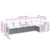 6-teiliges Gartensofa-Set mit Kissen Schwarzes Poly-Rattan