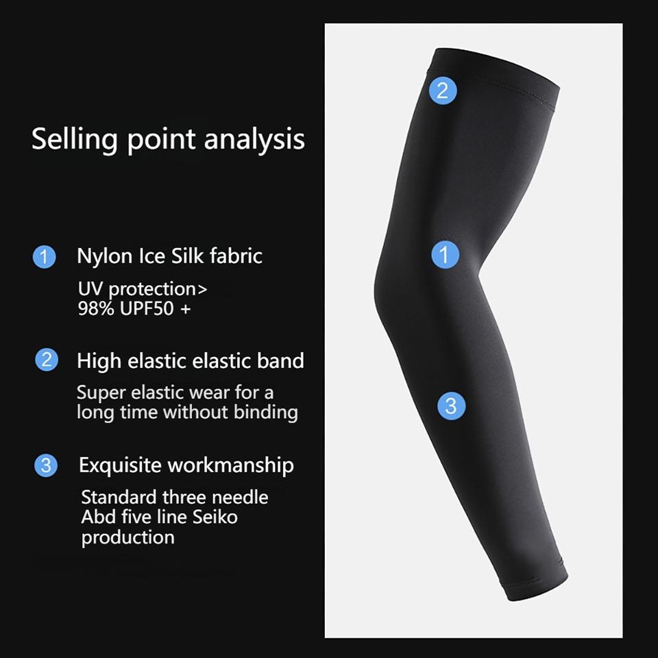 1Pair Summer Ice Sleeves Breathable Quick Dry UV Protection Sleeve Ice Fabric Sunscreen Outdoor Sport Cycling Men Women