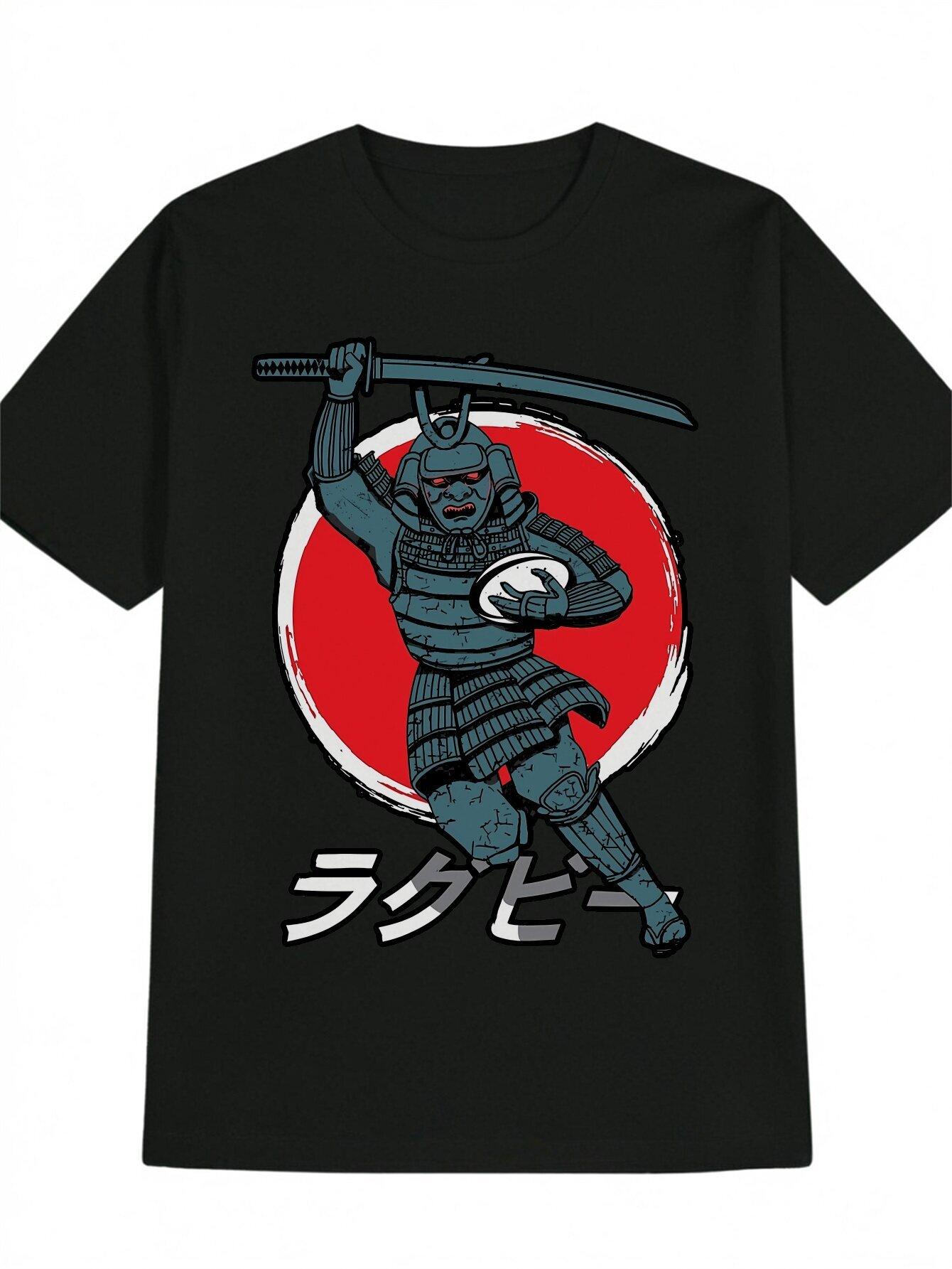 Vintage Black Graphic T-shirt - Funny Y2K Anime Horror Band Theme XXXL