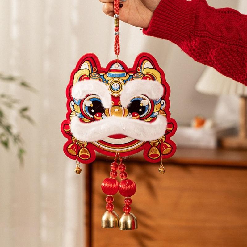 Year of Horse Festival Decoration Velvety Cotton Fabric Chinese New Year Ornaments for Entrydoor Wall Home Decoration