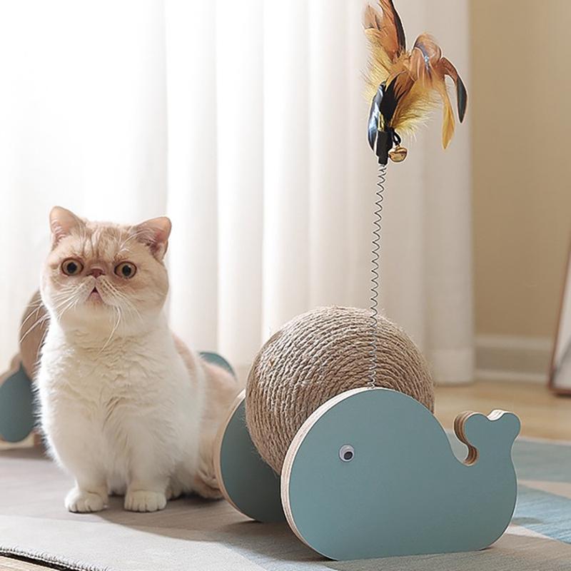Wooden Cat Toy With Cat Balls Cat Toy Feather Stick Cat Scratcher Cat Scratching Cat Scratch Pad Interactive Training