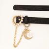 Pu Smooth Elegant Buckle Black And White Waist Belt With Heart Design For Students