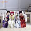 Anime flanelová deka InuYasha Print Deky Hanyou No Yashahime 3D Dětská Deka Dospělí Domácí Dekor Módní Party Deka Dárek