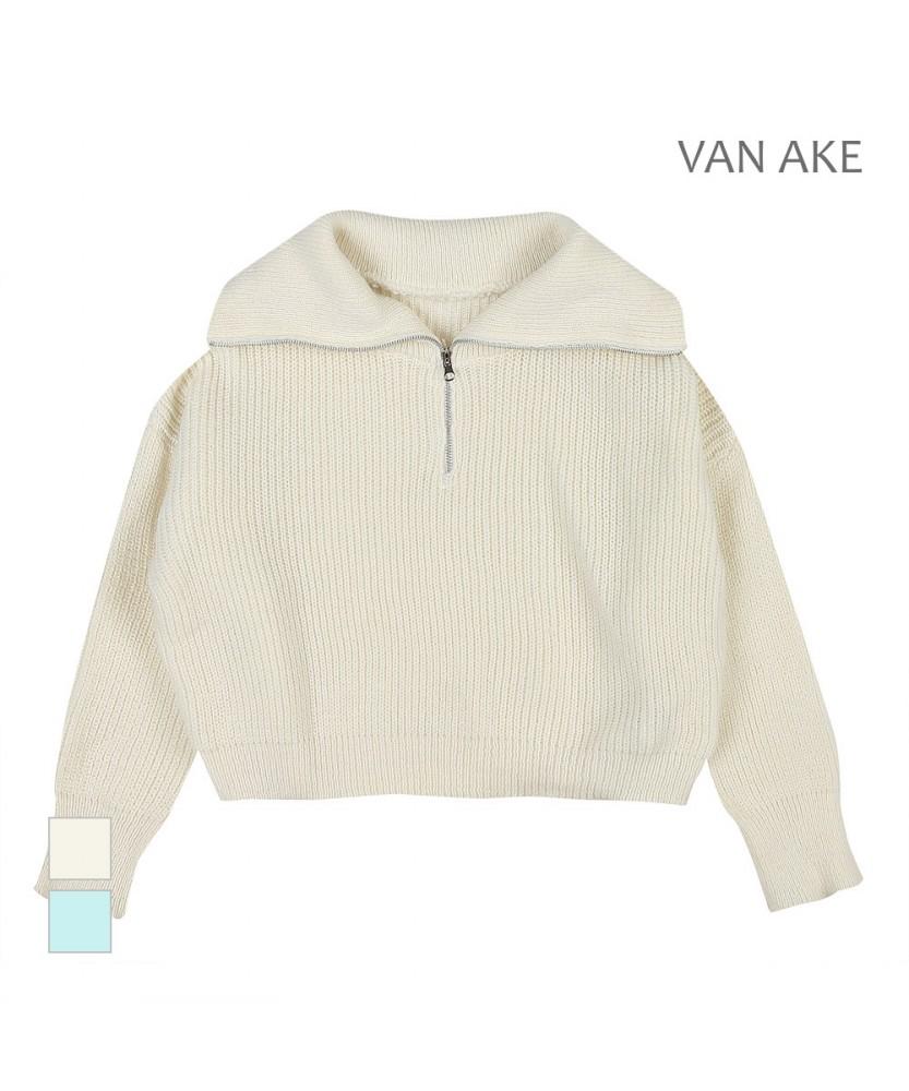 VANAKE Big Collar Zip-Up Knit_Vb32Ktq314Z