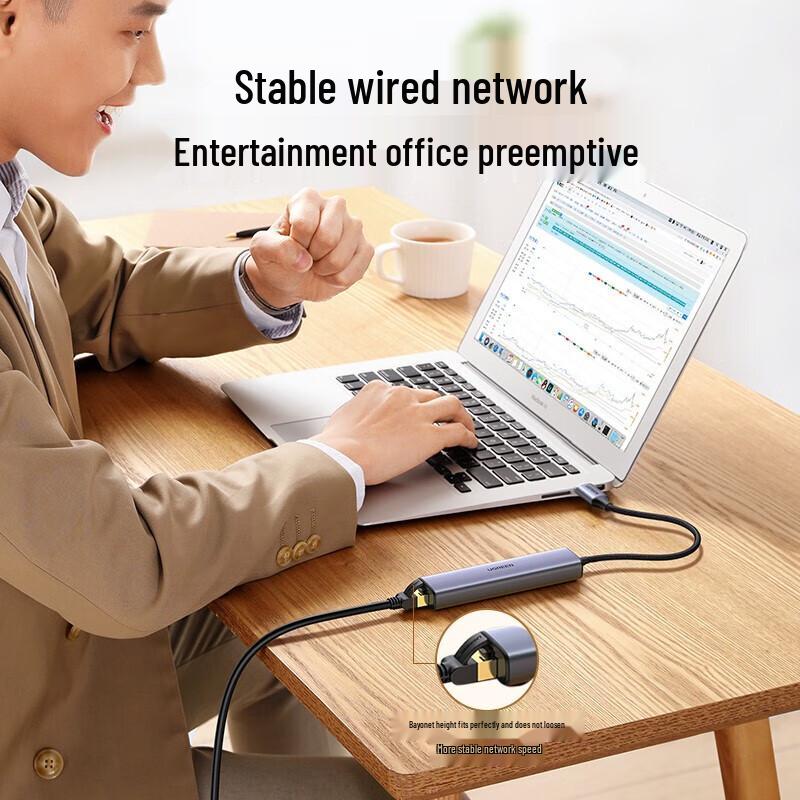 UGREEN USB-C to Ethernet & USB 3.0 Hub CM475