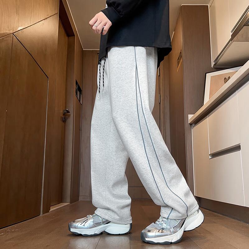 POUM Men's American Style Loose Straight-Leg Active Pants