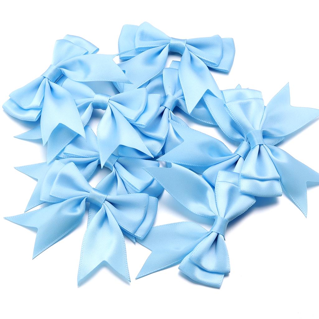 10pcs Satin Ribbon Bows Colourful Polyester Double Layer Swallowtail Bowknot For DIY Wedding Party Clothing Headwear Gifts Decor