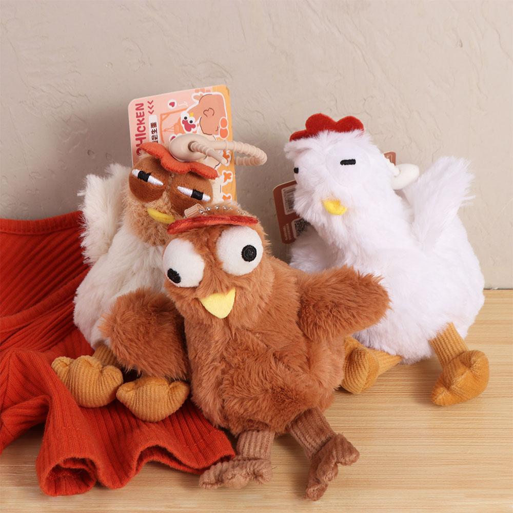 Rubber Hens Key Ring Cartoon Egg-laying Animal Key Holder Adorkable Plush Chicken Keychain School