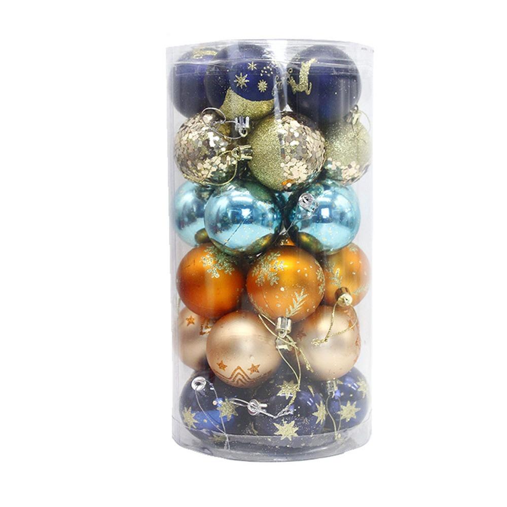 

30pcs Plastic Christmas Tree Balls Creative Ball Ornament Set Christmas Pendant Background Layout 30 Pcs