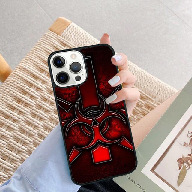 Biohazard Symbol Phone Case For iPhone 17 Air 16 15 14 plus 12 13 Pro max Soft Bumper Shell Cover coque