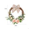 Artificial Flower Wreath Green Leaves Farmhouse Garland Round Handmade Door for Fireplace