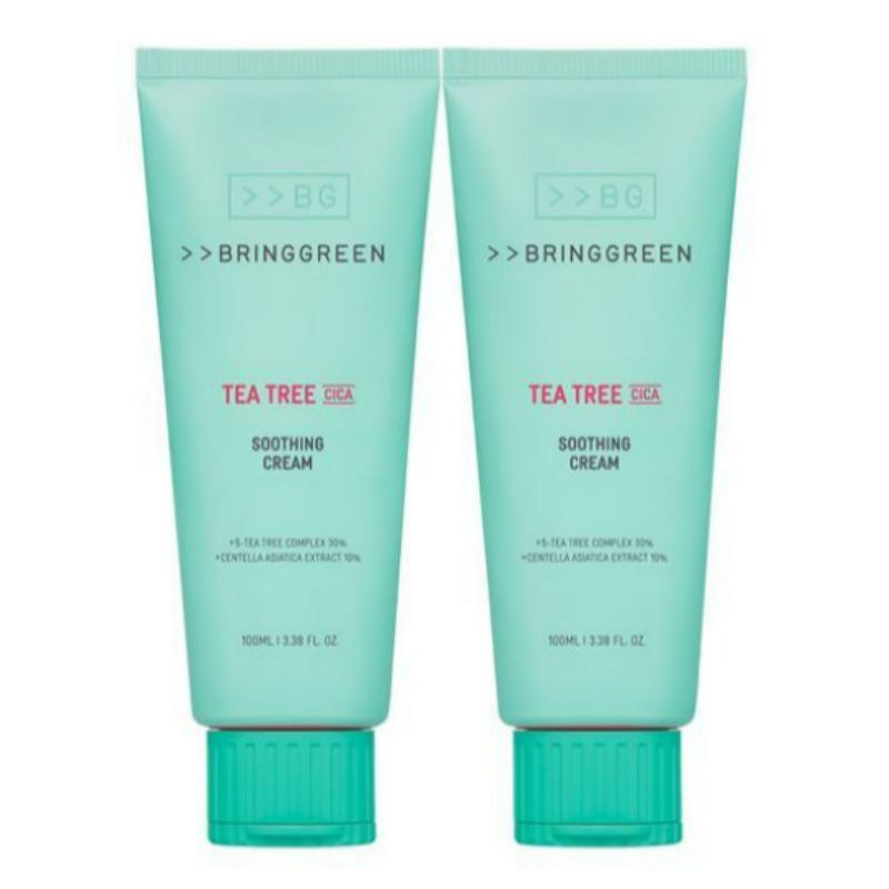 Bring Green Tea-Tree Cica Soothing Cream Plus 100 ml × 2