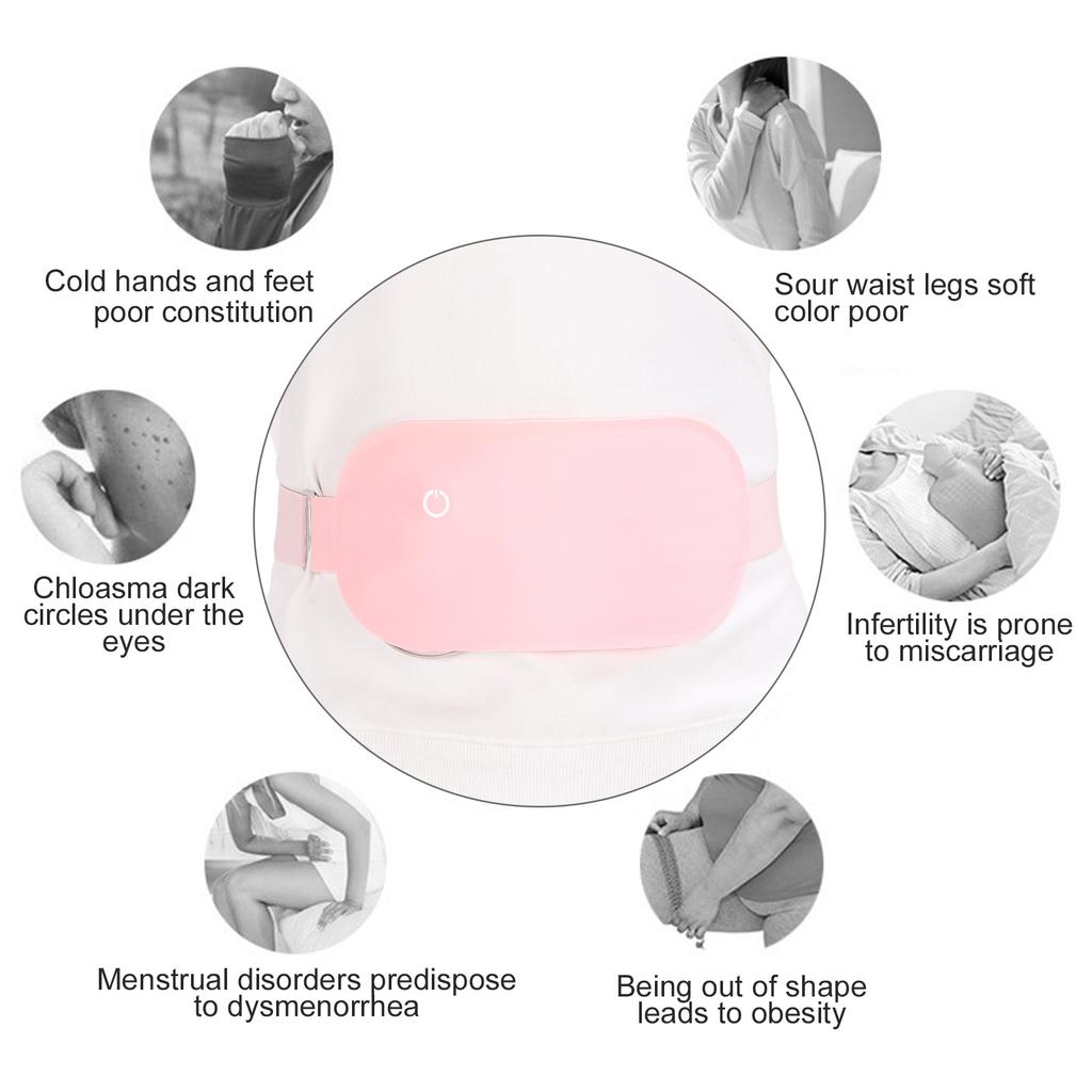 Menstrual Heating Pad Adjustable 3 Levels Breathable Thin Portable Electric Cramps Belt for Waist Stomach
