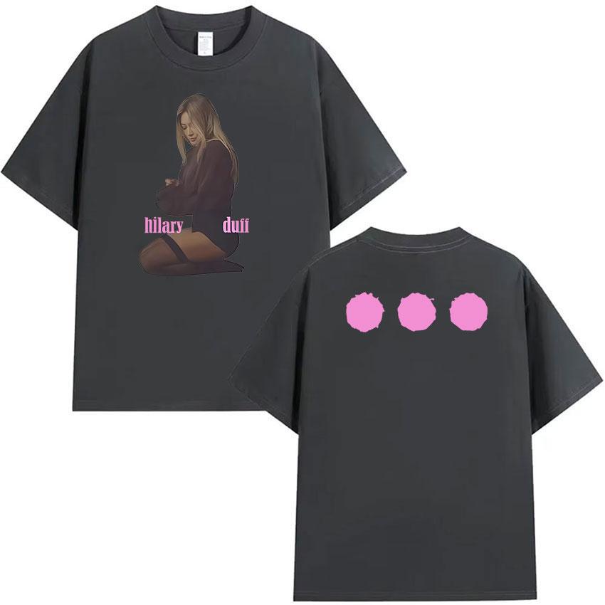 Hilary Duff Tour 2026 Merchandise T-shirt Unisex Dames Harajuku Kleding Esthetische Tops T-shirts Casual 100% Katoen Korte Mouw T-shirt