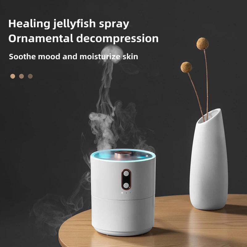 Dual Nozzle Heavy Fog Humidifier 450ml Jellyfish USB Electric Ultrasonic Air Humidifier