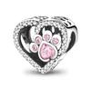 Shiny Zircon Puppy Wolf Charms Dog Claw Bones Clip Beads Safety Chain Pendant Fit Bracelet Women DIY 925 Silver Jewelry