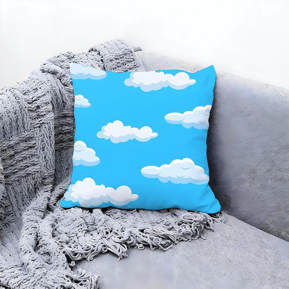 Soft White Cloud Texture Design Cushion Cover Premium Comfort Reversible Pillow Cove in One Design for Any Room  Car Interior