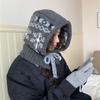 Balaclava hat women's winter thermal hat scarf integrated ear protection wool knitted hat