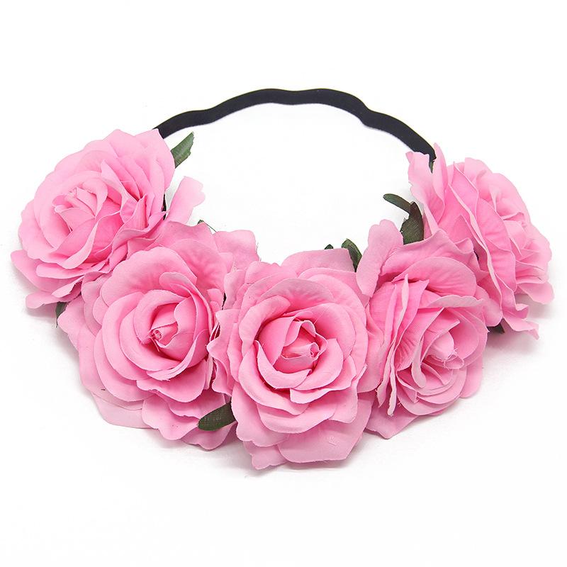 Bridal Holiday Wreath, Simulation Rose Flower Headband, Christmas Mardi Gras Ball Party Head