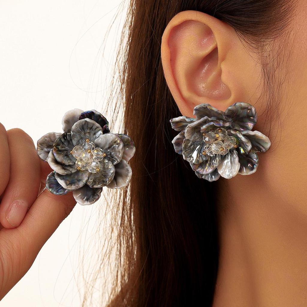 Colorful Resin Petal Flower Adjustable Ring