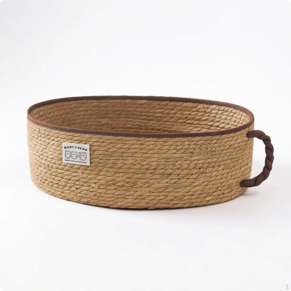 Cat Bed Breathable Basket Straw for Kittens, Small Dogs, Living Room, Bedroom, Floor S