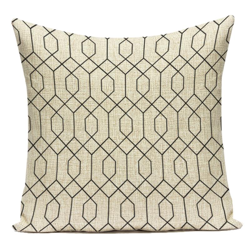 Geometric Pattern Decorative Black White Stripe Pillowcase Deer Cushion Cover Throw Pillow Sofa Car Decoration Pillowcover