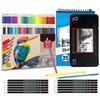 Corslet Set Of 85 Pcs - 72 Pcs Soft Core Colour Pencils Set & 12 Pc Drawing Pencil Set Shading Graphite Sketching Pencil