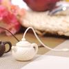 Teapot Shape Tea Infuser Reusable Silicone Tea Filter with Long Handle Tea Steeper for Loose Leaf Tea Spices and Seasonings