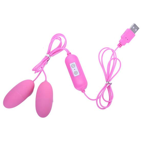USB Double Egg Vibrator 10 Frequency Vibration Clitoris Stimulator Sexleketøy for voksne