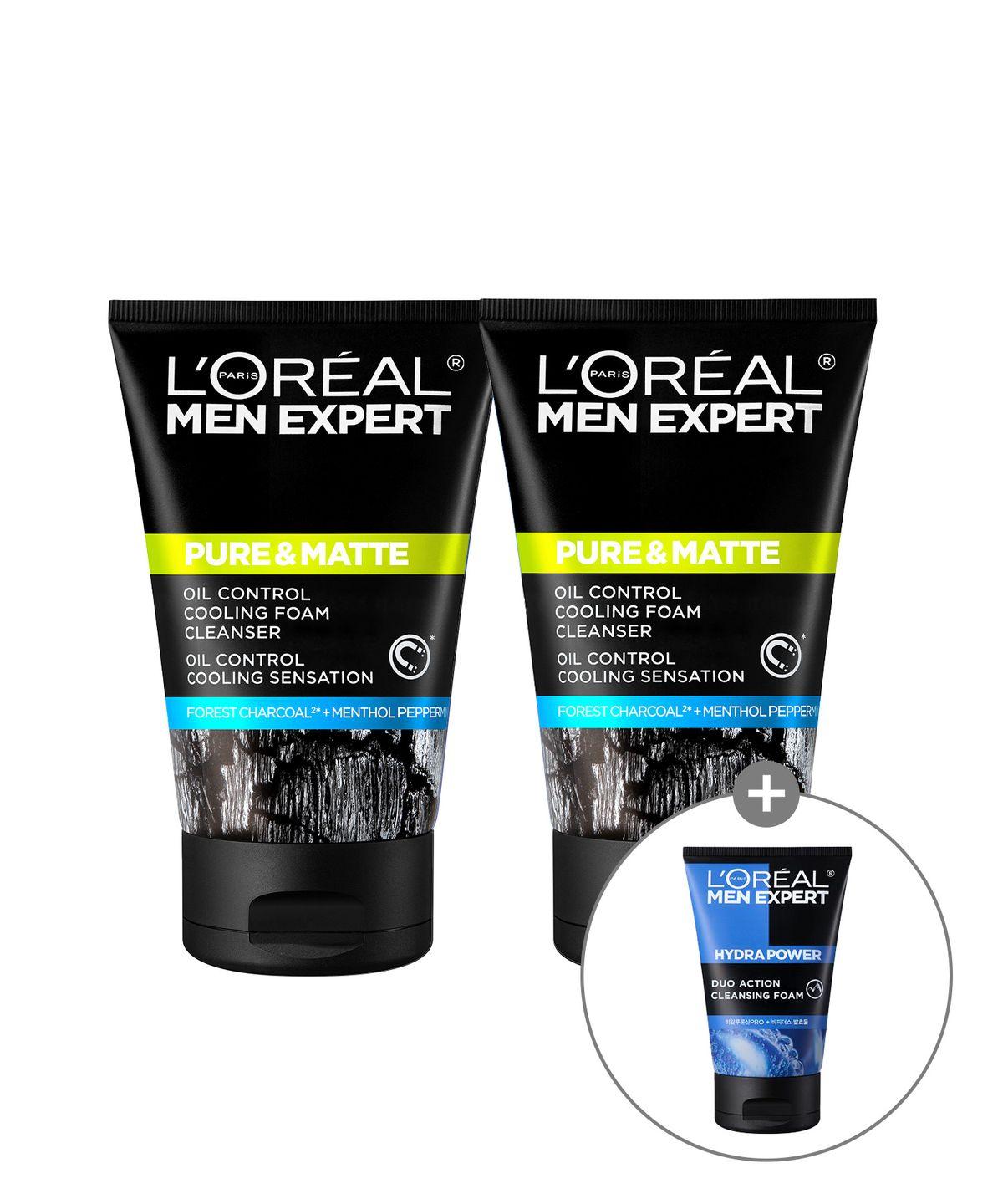 [2 pack] Men Pure & Matte Charcoal Icy Foam (RENO) (+Gift Duo Foam 50ml)
