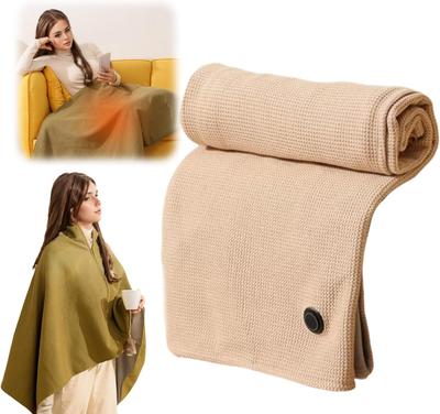Portable Heated Blanket Shawl Wrap for Women, USB Electric Heating Blanket , Rapid Warm Wearable Electric Shawl, Machine Washable