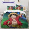 Luffy D Pattern Bedding Quilt Set Quilt Cover Pillowcase Home Birthday Gift(1 * Duvet Cover + 2 * Pillowcase, Without Core)