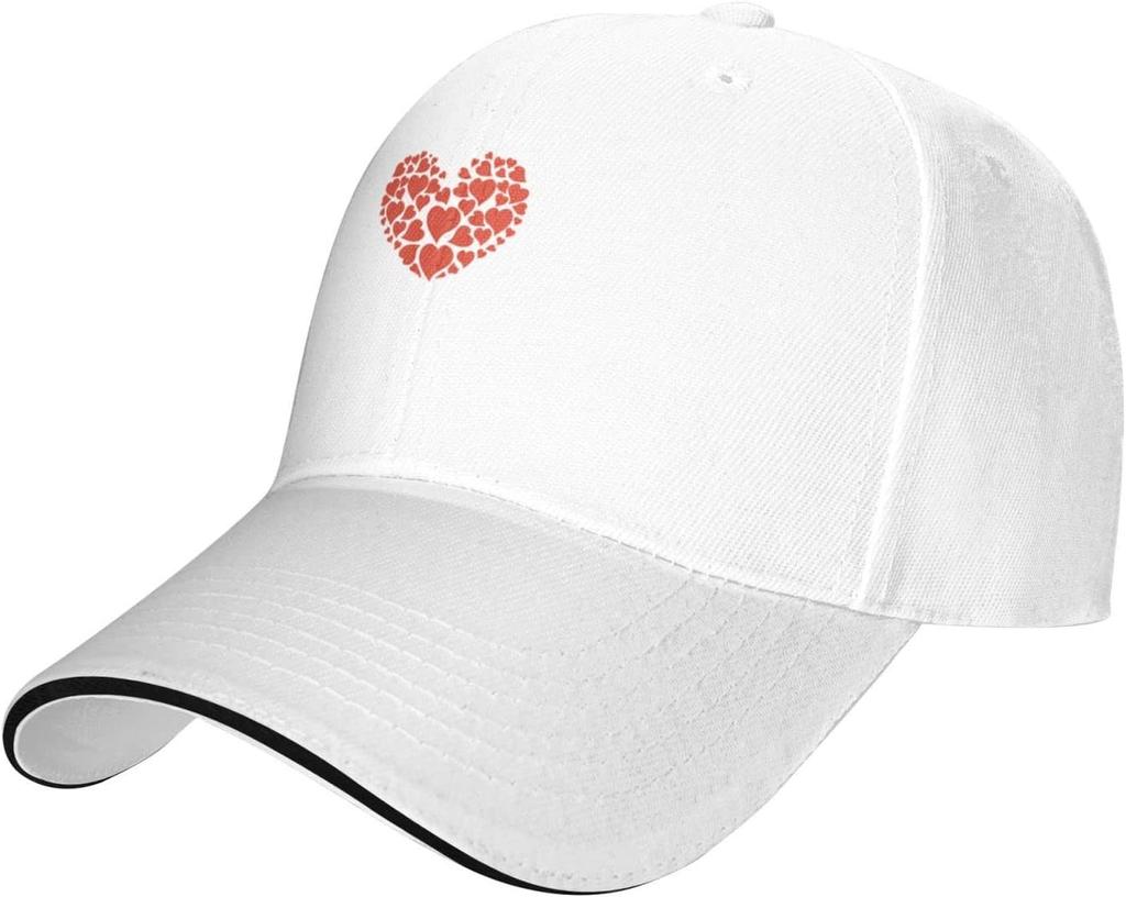 Dachshund Love Print Adjustable Baseball Cap Polyester Casual Sun Protection Unisex Adult Trucker Hat