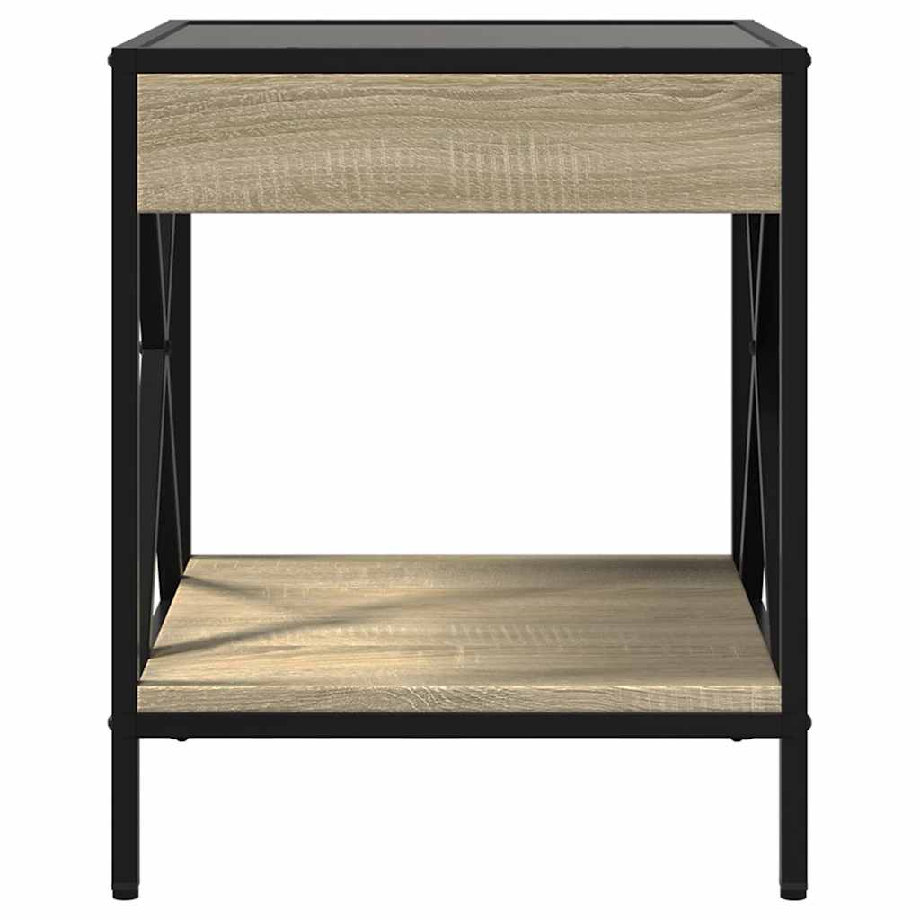 Infinity LED Coffee Table in Sonoma Oak 40 x 40 x 49 cm