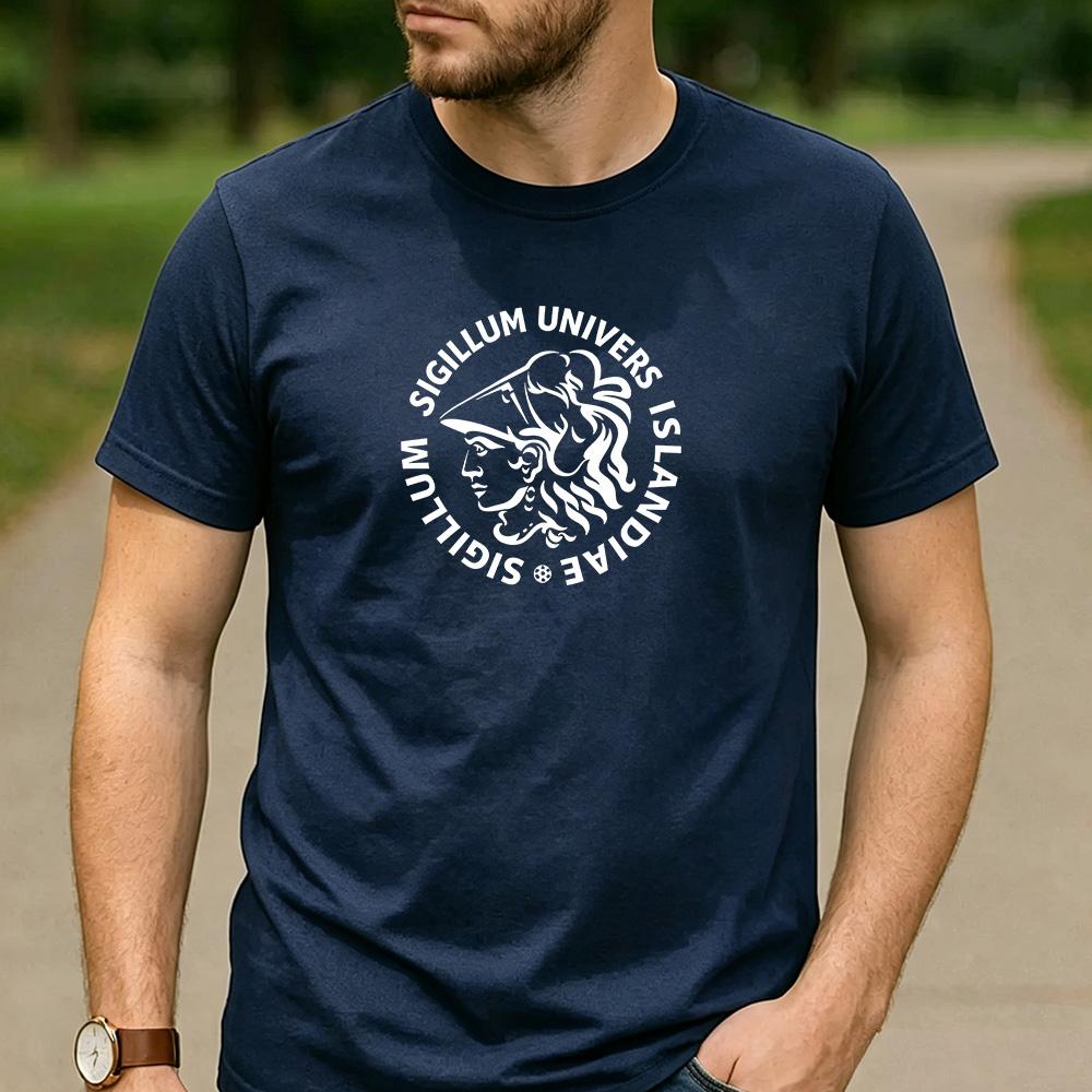 Isla University Latin Goddess Seal Graphic T Shirt Unisex Crew Neck Short Sleeve Vintage Fan Holiday Gift Top