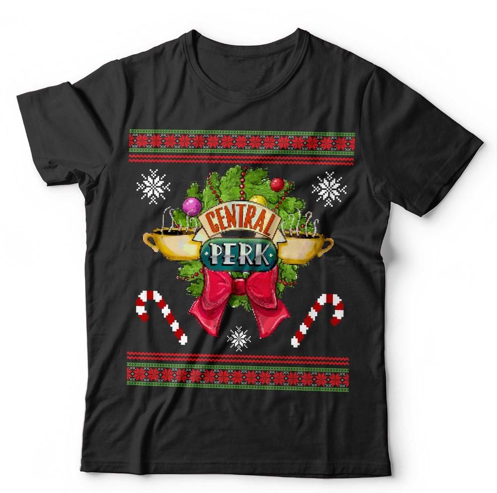 Christmas Friends T Shirt Unisex and Kids Funny Cute Central Perk Coffee TV X Mas