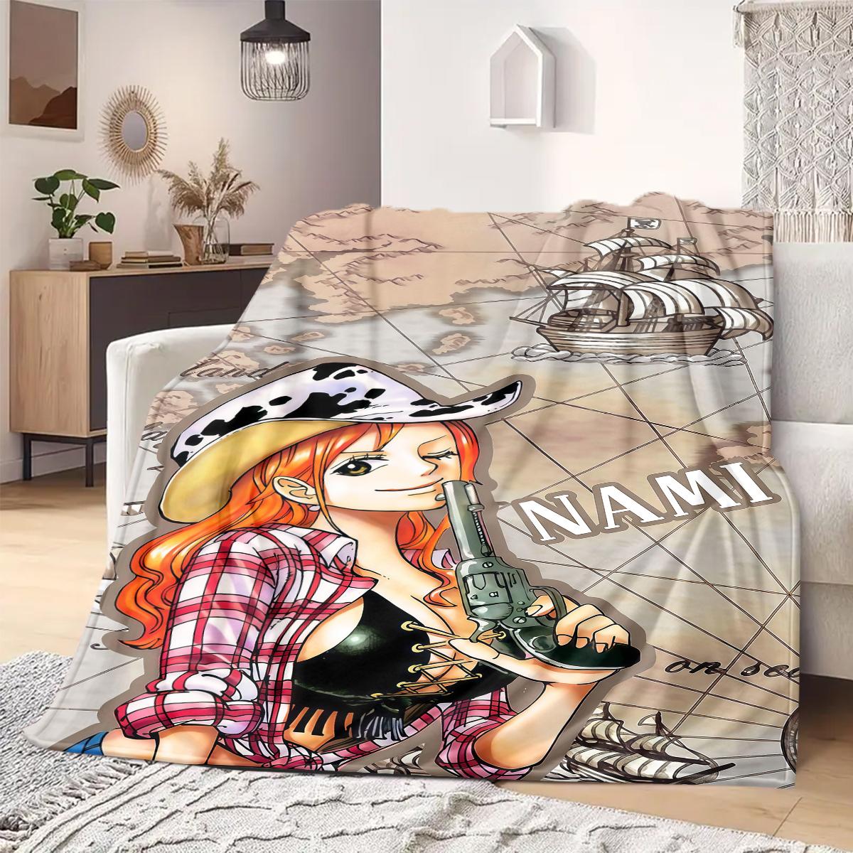 

Nami Print Blanket Warm Comfortable Flannel Blanket Suitable for Bedrooms,Sofas, Beds,Chairs,Travel 57 75x90cm