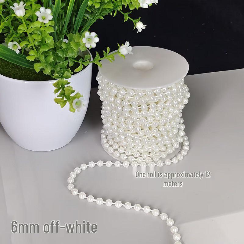 DIY Floral Embellishment Linked Bead Chain, 4-14mm Anti-pearl Jewelry Accessories for Wedding Decor