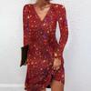 Rochie Mini Nouă la Modă Elegantă Sexy cu Decolteu în V pentru Femei Primăvară Toamnă Rochie Casual de Petrecere pentru Timp Liber Stil Nou European American
