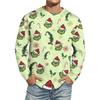 Men's Christmas Printed Imitation Cotton Long-sleeved Shirt