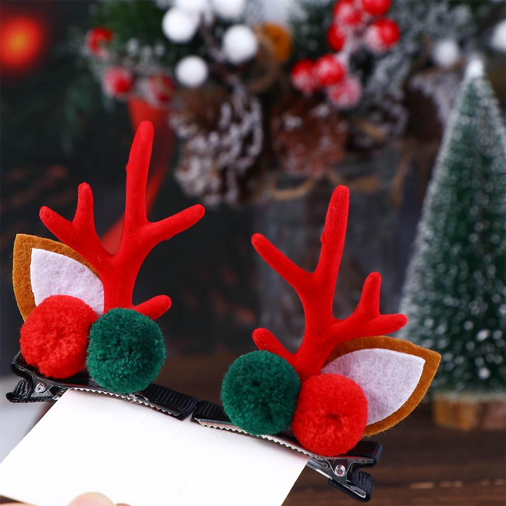 Xmas Ornaments Elk Ear Pine Cone Hairpins Hair Accessories Merry Christmas Decor Antler Hairpin