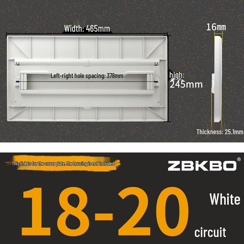 Frosted Flat Panel Lighting Distribution Box - 10/12/15/18/30 Positions, Strong Current, Plastic Panel