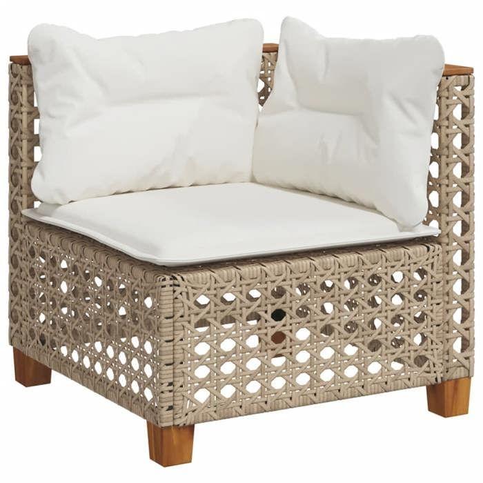 VidaXL Salon de jardin avec coussins 10 pcs beige résine tressée 3262036