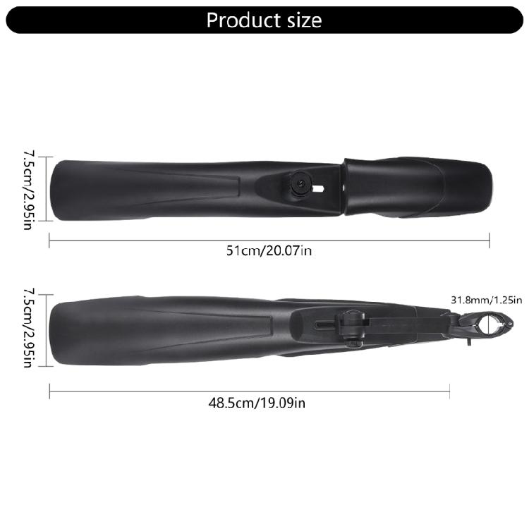 1 Set of Bicycles Front Rear Mud Guard for Mountain Bikes, Bicycles Mud Flap Adjustable Bicycles  Front Rear Mudguards
