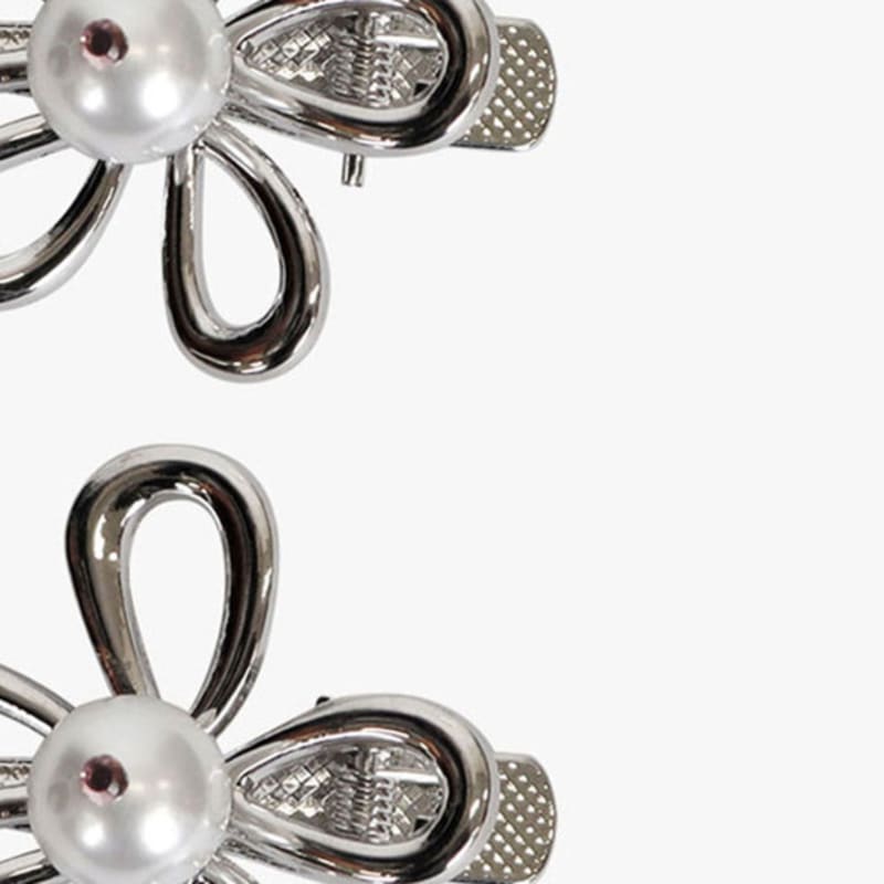 Rosa ANANAS [2 STÜCK 1 SET] FLORALER GLANZ HAARNADEL_SILBER