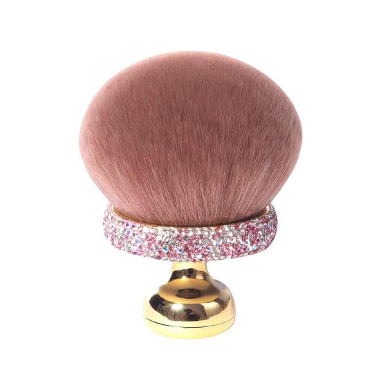 Mushroom Makeup Brush with Rhinestone Handle Multi-purpose Self Tanner Applicator Brush Loose Powder Blush Face Body Cosmetic Brush