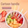 Disposable Two-Pronged Plastic Fruit Forks for Desserts, Cakes, and Pastries.