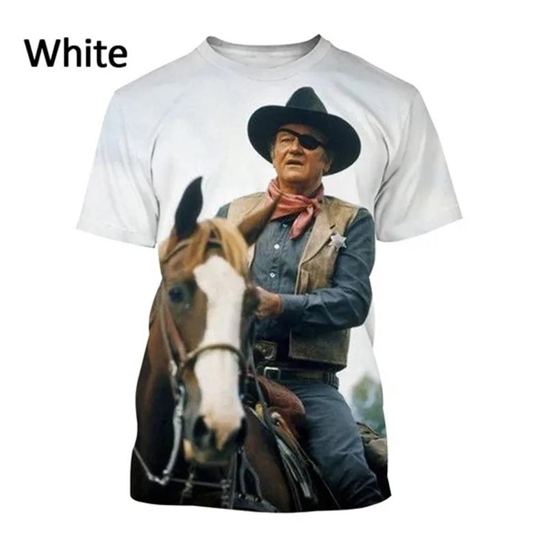 3D Printed John Wayne Graphic T-Shirt Fashion Personality Unisex Hip Hop Street Style Casual Round Neck Short Sleeve T Shirt Top