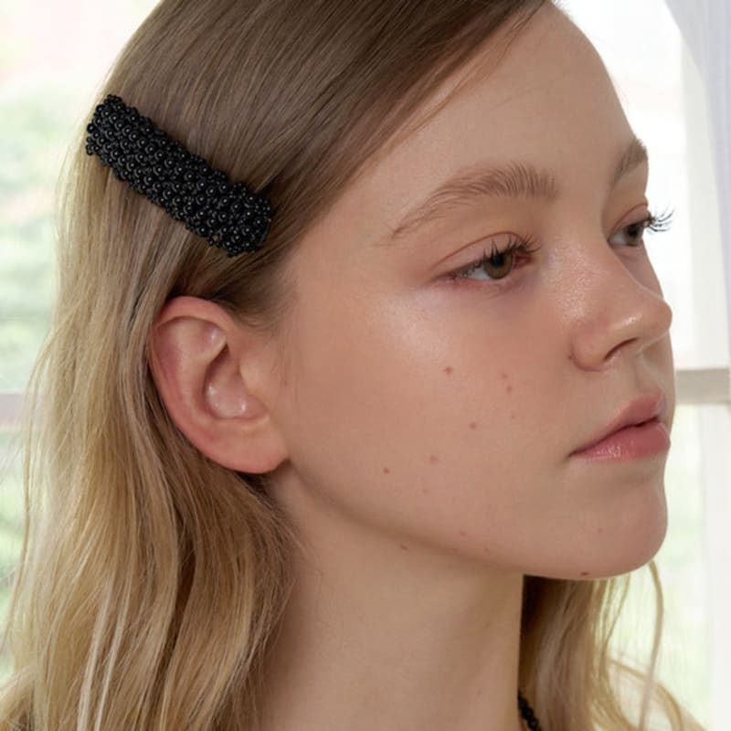 FANTASTIC PLANET Pearl Beads Rectangle Hair Pin (2colors)